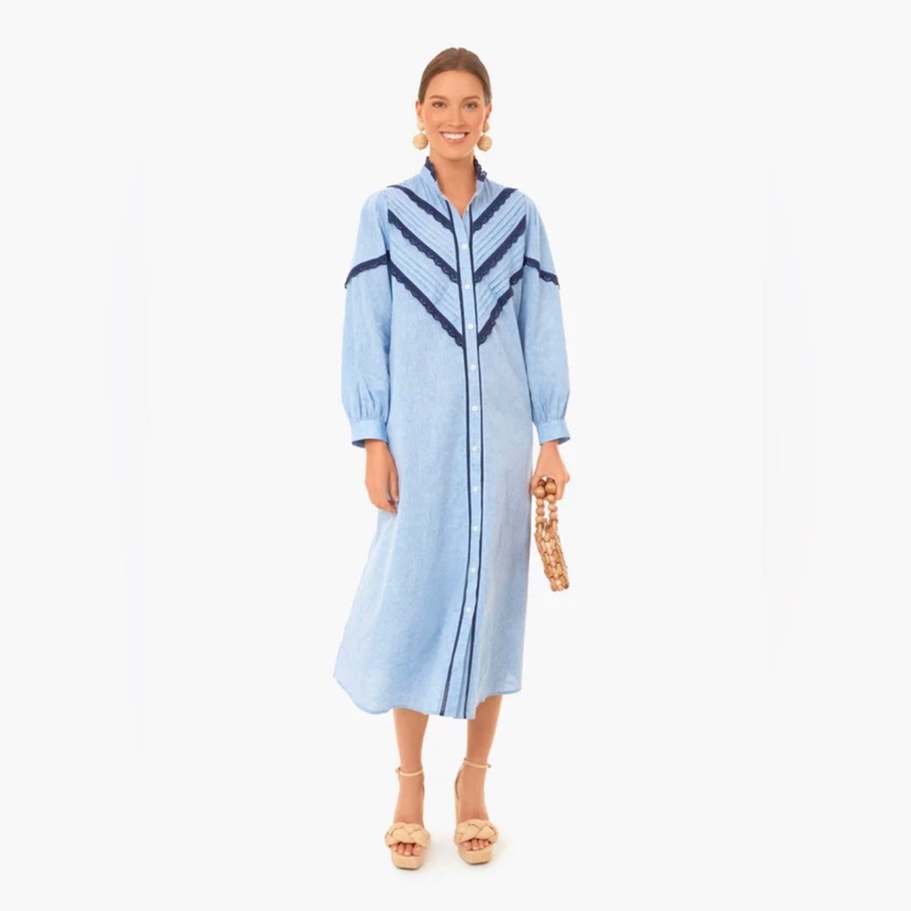Tuckernuck Jolene Chambray Midi Dress - size S